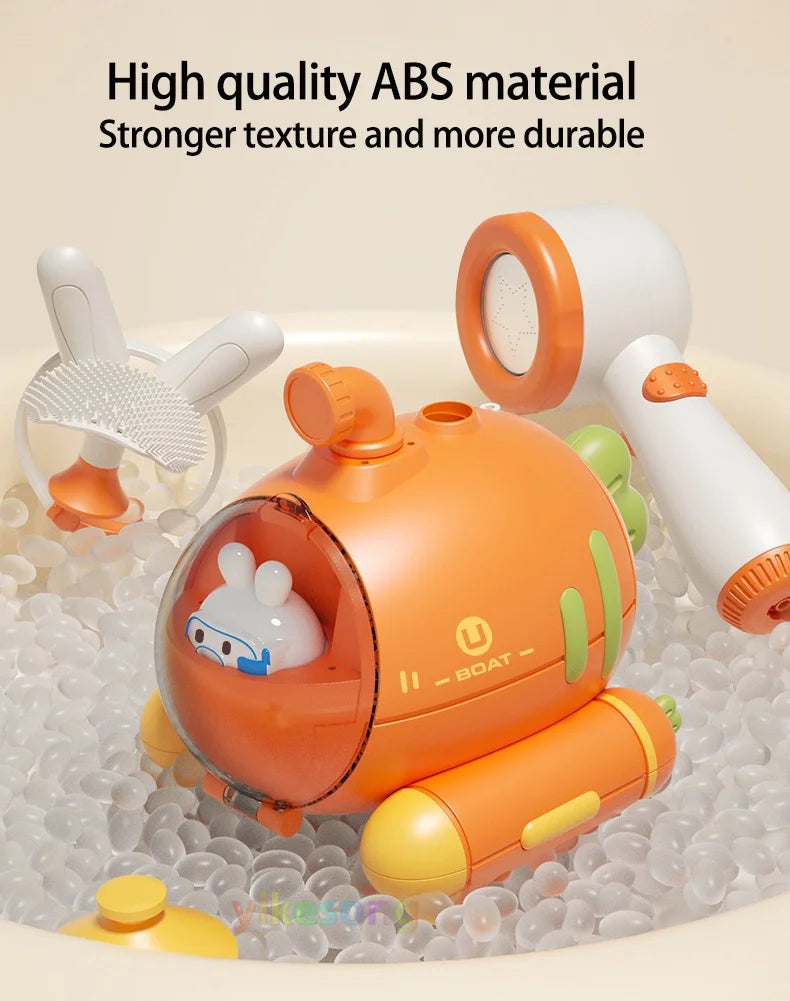 Baby Bath Electric Submarine Toys Shower Sucker Interactive Play Spray Bathtub Water Toys Sprinkler Baby Shower for Kids