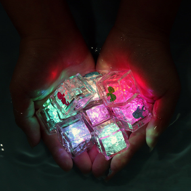 Light Emitting Bath Toys In Children's Bathroom
