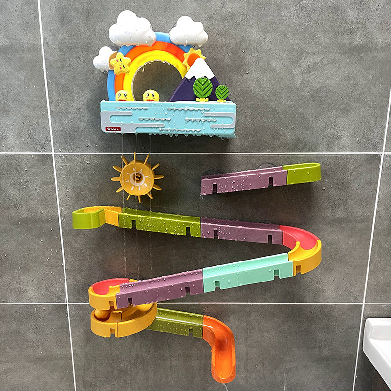 DIY Παιχνίδια Μπάνιου Μωρού Βεντούζα Τοίχου Αγώνες Μπίλιες Πίστα Τρέξιμο Μπάνιο Μπανιέρα Παιδικό Σετ Παιχνιδιών Νερού