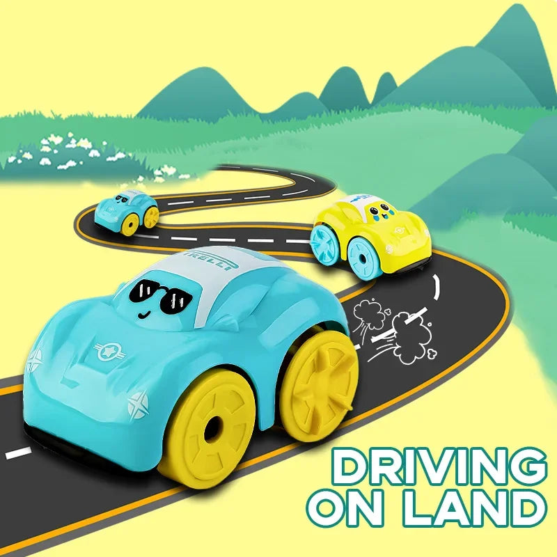 Baby Bath Toys Amphibious Cars Bathroom Floating Clockwork Toy Car Children Bathing Cartoon Swimming Water Playing Toy for Kids