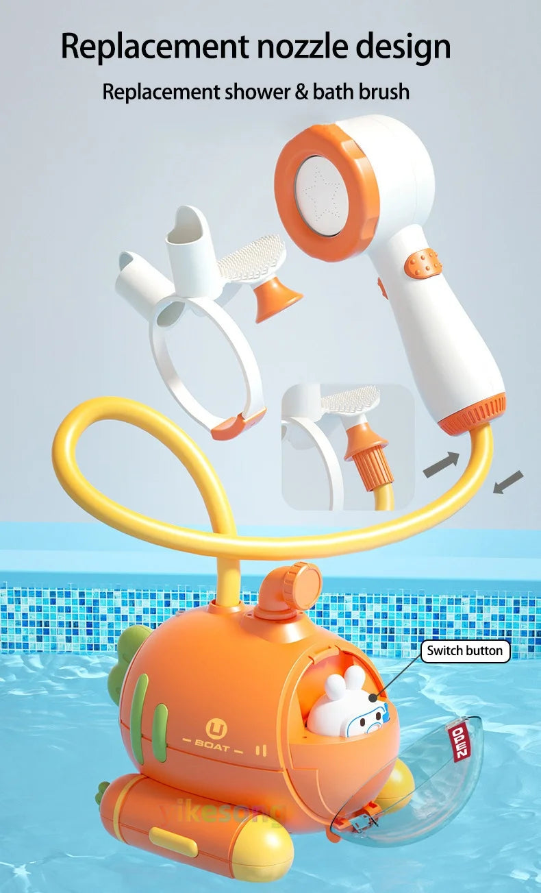 Baby Bath Electric Submarine Toys Shower Sucker Interactive Play Spray Bathtub Water Toys Sprinkler Baby Shower for Kids