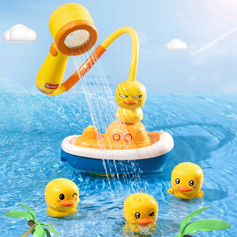 Baby Bath Toys Water Game Pirate Ship Duck Model Faucet Shower Electric Spray For Kids Swimming Bathroom Children Gifts