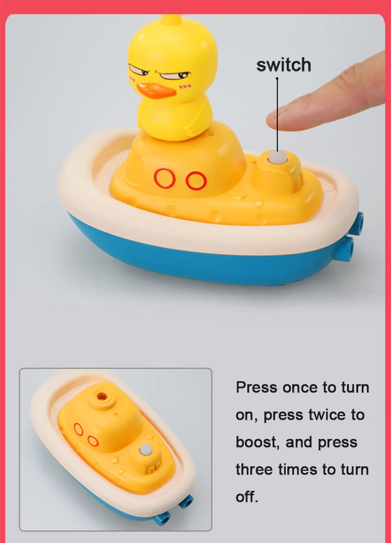 Baby Bath Toys Water Game Pirate Ship Duck Model Faucet Shower Electric Spray For Kids Swimming Bathroom Children Gifts