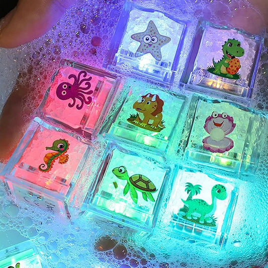Bath Lights for Kids Fun Waterproof Sensory Toys,LED Ice Glow Bath Toys for Boys Girls Bathtub Pool Shower Tank Home Travel Play