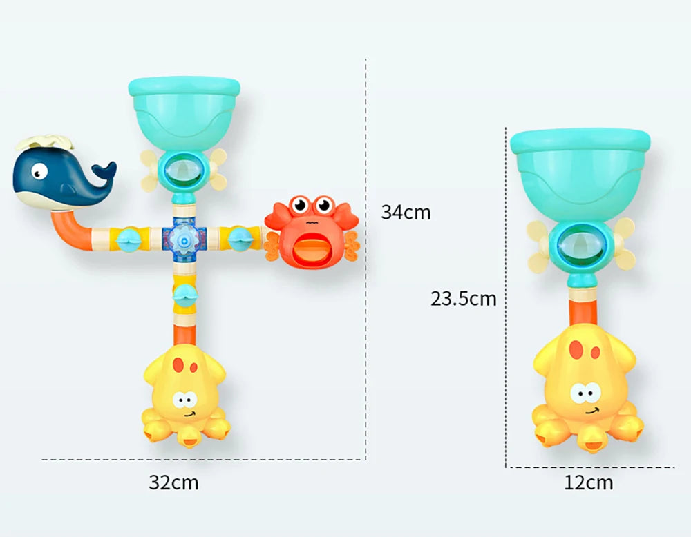 Baby Bath Toys Bathtub DIY Pipes Tubes Bath Time Water Game Spray Swimming Bathroom Toys for Toddlers Kids Gifts Birthday Gift
