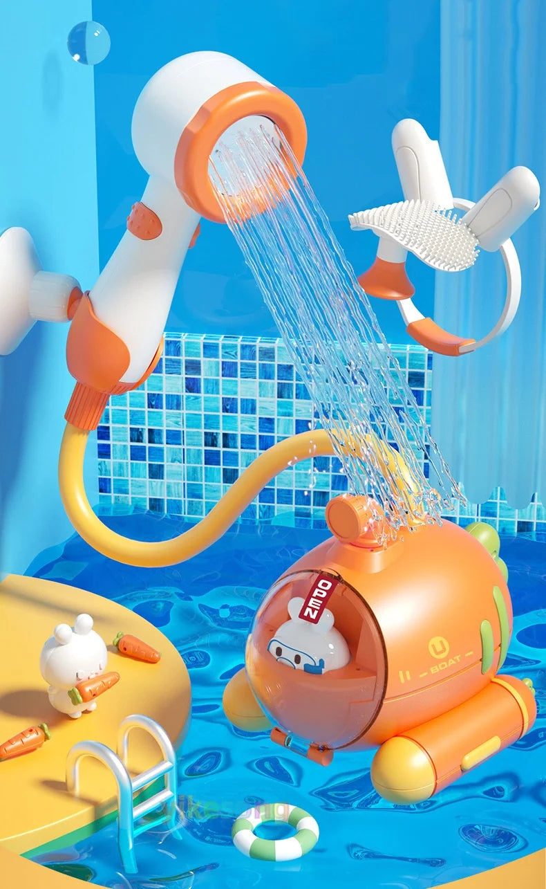 Baby Bath Electric Submarine Toys Shower Sucker Interactive Play Spray Bathtub Water Toys Sprinkler Baby Shower for Kids