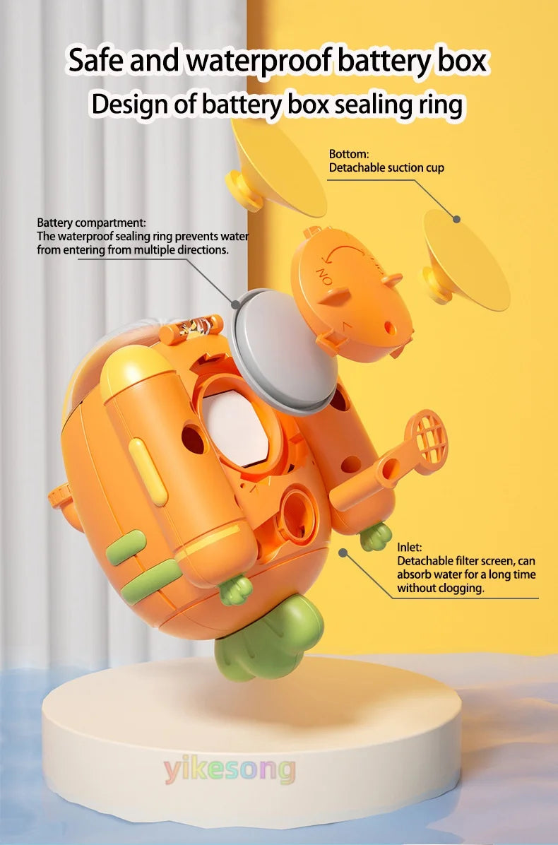 Baby Bath Electric Submarine Toys Shower Sucker Interactive Play Spray Bathtub Water Toys Sprinkler Baby Shower for Kids