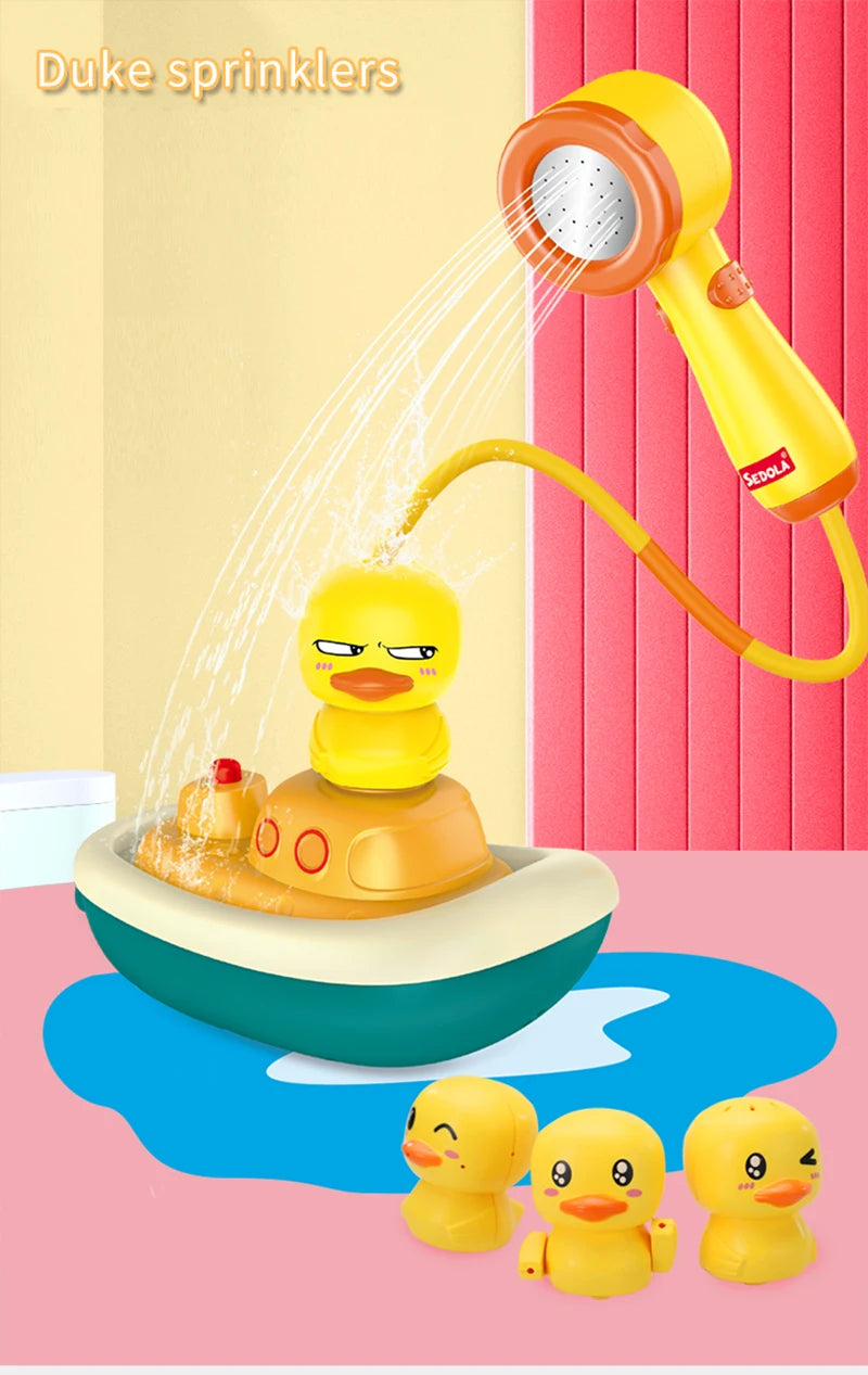 Baby Bath Toys Water Game Pirate Ship Duck Model Faucet Shower Electric Spray For Kids Swimming Bathroom Children Gifts