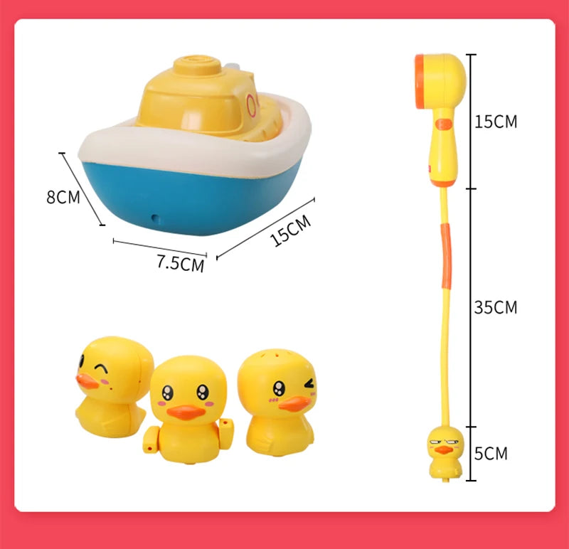 Baby Bath Toys Water Game Pirate Ship Duck Model Faucet Shower Electric Spray For Kids Swimming Bathroom Children Gifts