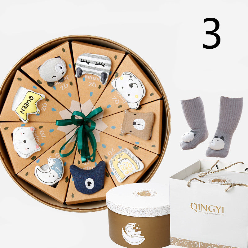 Newborn Children Baby Full Moon Cotton Socks Gift Set